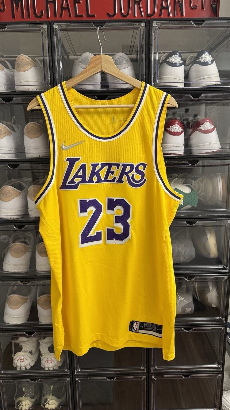 2021 LeBron James Lakers #23 Nike Authentic 75th Anniversary Jersey Error 48